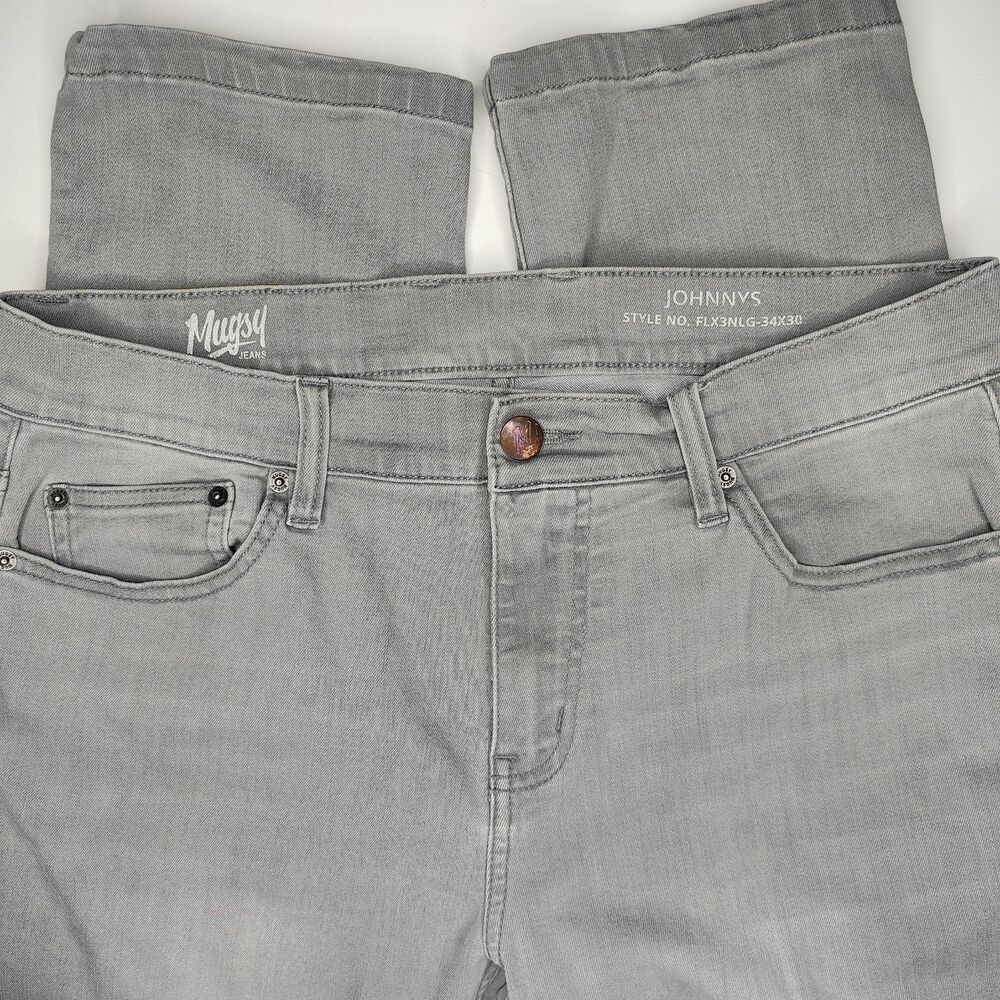 Mugsy Johnnys Jeans Size 33x29 Gray Slim Fit Stretch Denim Casual Pants FLX3NLG